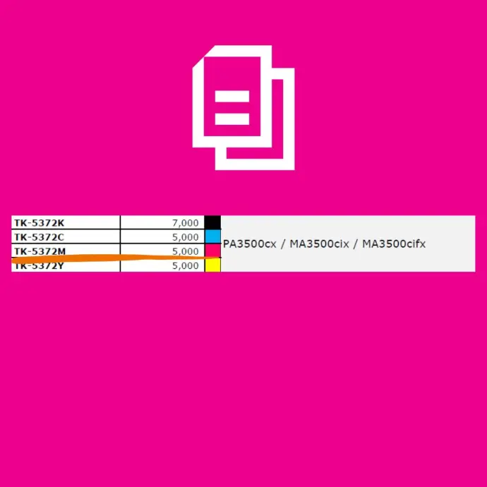 TONER KYOCERA TK-5372 MAGENTA P/MA3500CI X/MA3500CIFX 