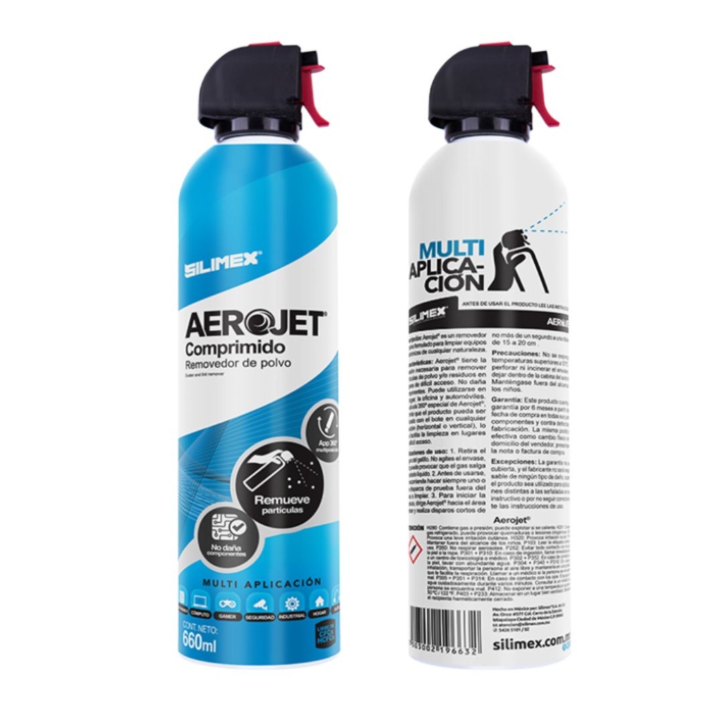 Silimex Aire Compromido Aerojet 660 ml, Limpieza de Equipo de Cómputo/SANIFEX SPRAY 660(AEROJET 360)