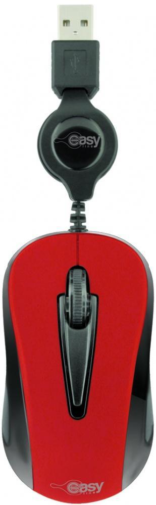 Mini Mouse Optico Alambrico,USB,1000Dpi,Rojo/EL-993353
