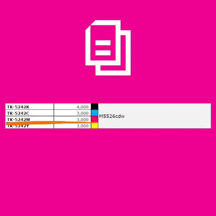 Cartucho De Tóner Kyocera Tk-5242M Magenta 3000 Páginas