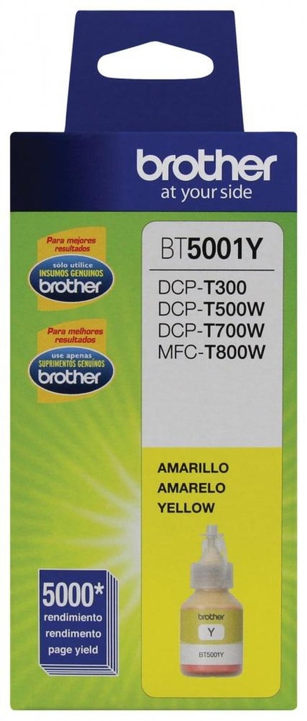 [BT5001Y] Botella de Tinta Brother BT5001Y Amarillo, 5000 Páginas