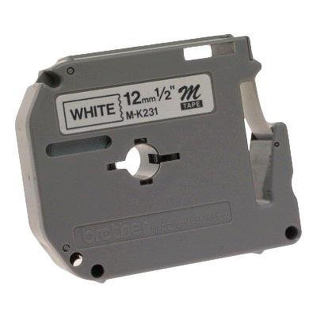 [M231] Cinta Brother M231 Negro sobre Blanco, 12mm x 8m