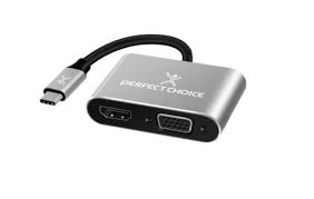 [PC-101284] ADAPTADOR USB TIPO C A HDMI1+VGA0HZVELOCIDAD HDMI 4K, 60HZ 