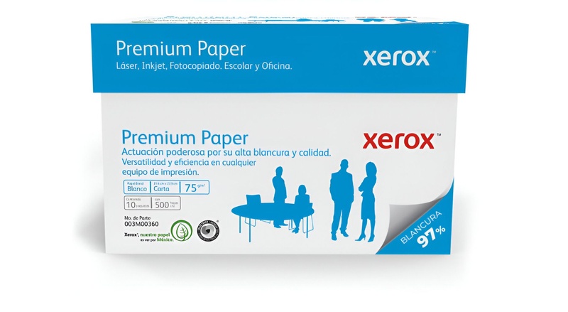 [3M00360 CAJA] Papel Bond Xerox Premium Carta 75 g/m²  97% de Blancura Caja con 10 Paquetes de 500 Hojas c/u