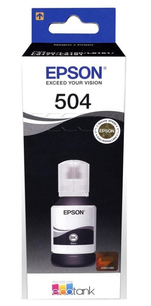 [T504120-AL] Tanque de Tinta Epson T504 Negro, 127ml (T504120-AL)