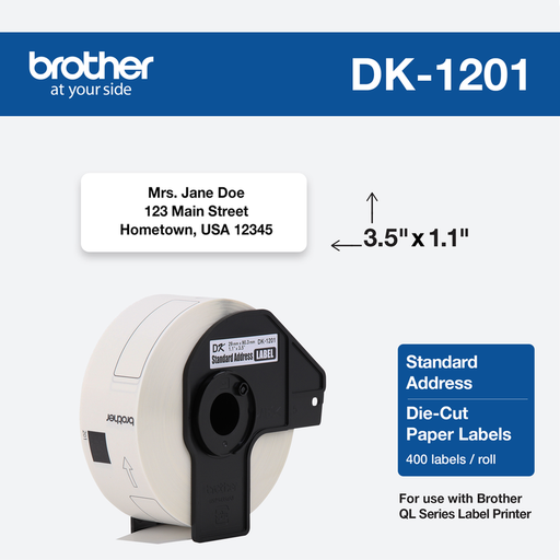 [DK1201] Etiquetas Blanca Brother Rollo De 400pz De 29x90.3mm/Dk1201(DK1201)