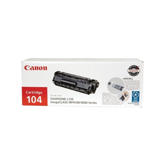 [0263B001BA] Canon Cartucho de Tóner Color 104 Negro, 2000 Páginas/0263B001BA