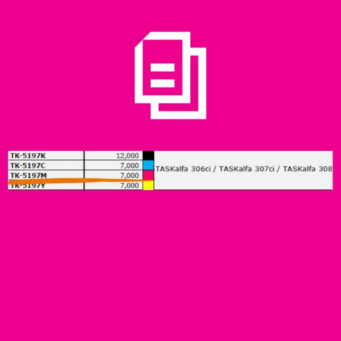 [1T02R4BUS0] TONER KYOCERA TK-5197M MAGENTA P/TASKALF A 308CI/306CI 7,000 PAGINAS 